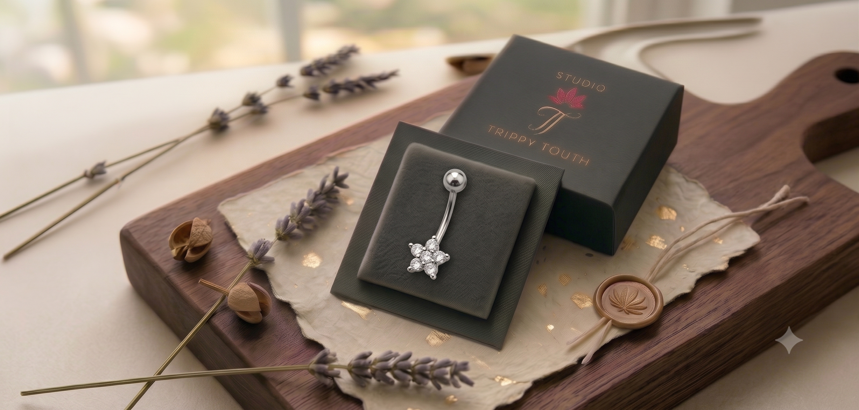 bananabel com zirconia em forma de flor